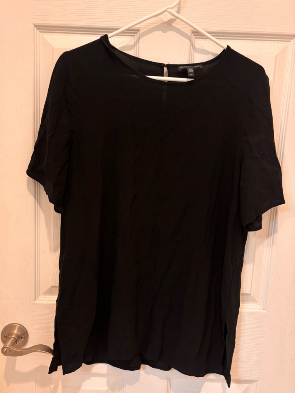 Eileen Fisher Black Silk Short Sleeve